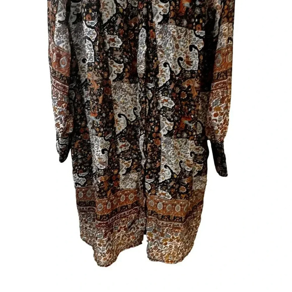 .OBJECT Objarya Fall Print Long Sleeve Button-Up Shirt Dress Women's M EUR 40 - Picture 4 of 10